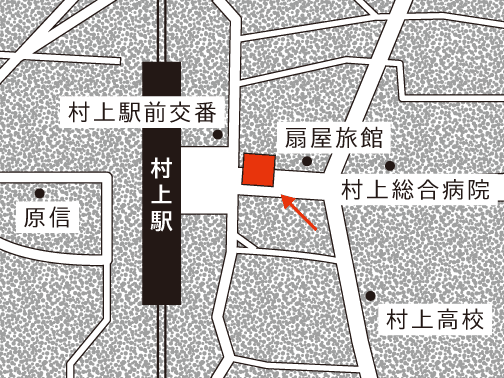 村上駅前地図