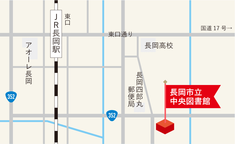 長岡市立中央図書館マップ