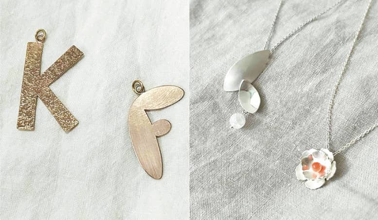 彫金でつくるイニシャルチャームとペンダントトップ